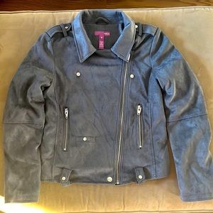 Aqua faux suede jacket for girls.  Size XL